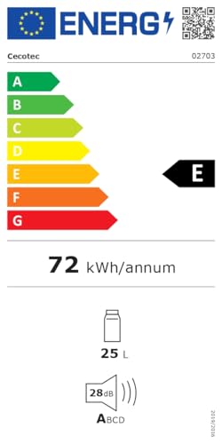 Cecotec Bahamas Pat Mini-Kühlschrank, 25 l, 25 l, Betrieb 12 V-220 V, kompatibel mit Auto und Wohnwagen, Kühl- und Heizfunktion, Temperaturbereich 7-65 °, einfacher Transport